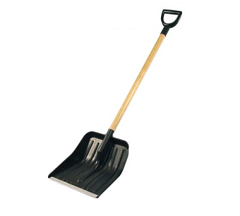 Лопата для уборки снега "Землеройка" (березовый, лакиров. черный черенок) ширина 370мм, длина 1400мм