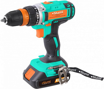 Дрель акк. STURM CD3618T 18В, 1BatterySystem, 2 акк., 2,0Ач, съемный патрон, кейс