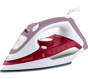 Утюг ENERGY EN-314 красный (2000Вт, пар, спрей, пар. удар, керам.подошва, самоочистка)