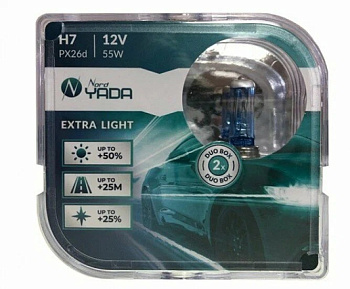 Лампа H7 12V  55W EXTRA LIGHT+50% Plastic case-2шт