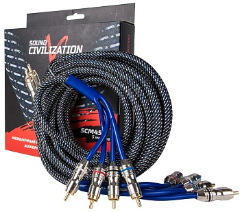 Кабель межблочный 4RCA-4RCA, SCM45 длиною 5м