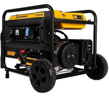 Генератор CHAMPION GG7001EW (6,8/7,5кВт 17лс 25л 88кг эл.старт колеса, счетчик)