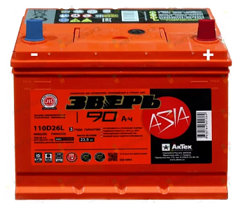 АКБ ЗВЕРЬ 6СТ 90-3-R о/п
