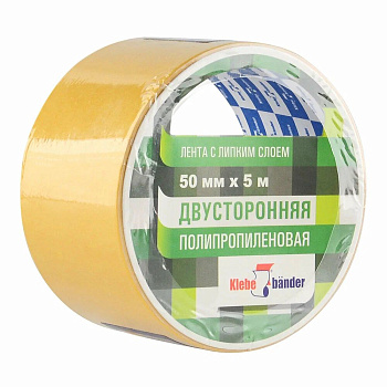 Лента 2х сторон-я полипропилен 50мм х 5м Klebebander