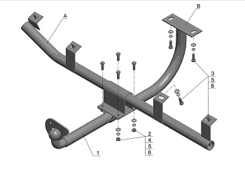 Тягово-сцепное устройство ВАЗ 2123 (Нива Шевроле) 2323,2723 до 2009г.