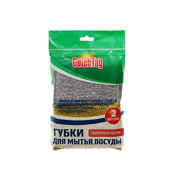 Губка д/мытья посуды Guten Tag д/эмал тефлон 2шт