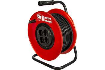 Удлинитель силовой УХз-4 30м, провод КГ 3х2,5 мм2, 4 розетки, метал. катушка