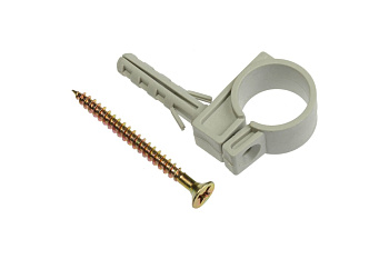 Кронштейн одинарный пластиковый с дюбелем 25-27 (5шт), MP