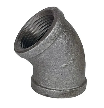 Угольник чуг 45гр Ду15 (1/2") м/м Fittex PLUS