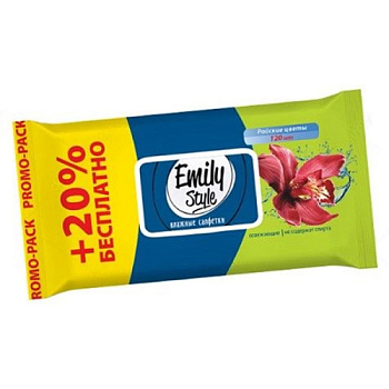 Салфетки влажные Emily Style УНИВЕРСАЛЬНЫЕ РАЙСКИЕ ЦВЕТЫ с крышкой 120шт