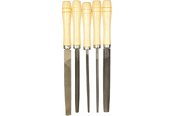 Набор напильников 150мм деревянная ручка, 5шт