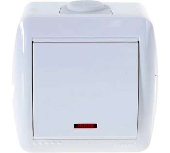 Выключатель 1 ОП "NATA" бел. с подсветкой