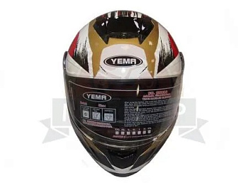 Шлем интеграл YM-831 "YAMAPA" CAT WHITE, BLUE YELLOW, размер  M, (прозрачный визор) NEW