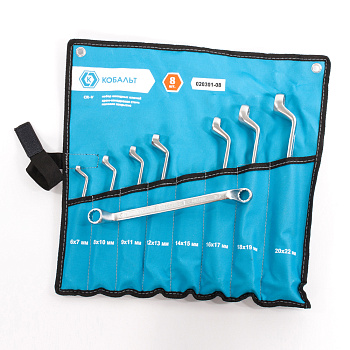 Набор ключей накидных КОБАЛЬТ 6x7,8x10,9x11,12x13,14x15,16x17,18x19,20x22мм (8шт)