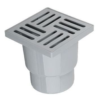 Трап верт.вып. 110 с решеткой из пластика 15х15