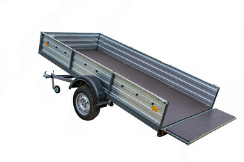 Автоприцеп Русич 355 краш. серый, рессор. подвеска 3,5*1,5*0,4 + тент/каркас 355Скос