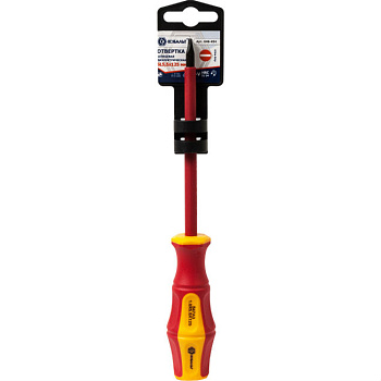 Отвертка диэлектрическая КОБАЛЬТ Ultra Grip SL 5,5 х 125 мм CR-V, арт.646-454 