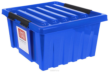 Ящик с крышкой 36л синий