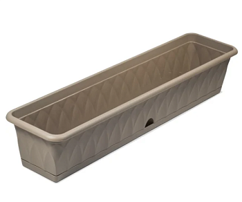 Ящик для растений "Сиена" 58см с поддоном серый