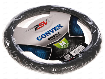 Оплетка руля PSV CONVEX  черная, серая (M)