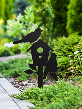 Фигура садовая металл 35х22см "Птички на домике Gardissimo"