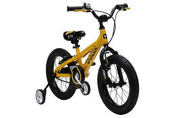 Велосипед 16" Royal Baby BULL DOZER ALLOY (22.5")  черный матовый (желтый)