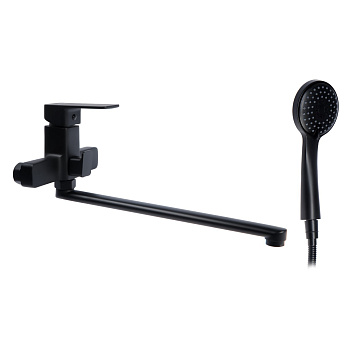 Смеситель ACCOONA для ванны однорукий излив 350мм латунь ф35 черный