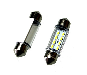 Cветодиод 12V T11x36-S8.5 (8SMD size 3014) C5W белый 0.3W 7.56lm TM NORD YADA																							