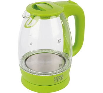 Чайник Homestar HS-1012 (1,7 л) стекло, пластик зеленый