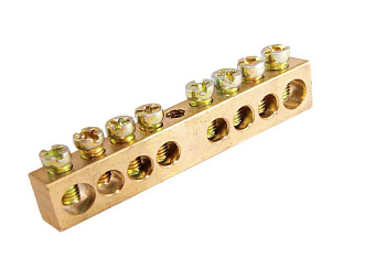 Шина "N" нулевая 8х12мм 8 групп крепеж по центру 