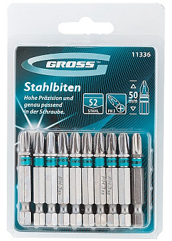 Бита PH3x50, сталь, S2, GROSS (шт) 11359 Бита PH3x50, сталь, S2, GROSS (шт) 11359