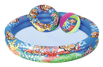 Бассейн Bestway надувной Play Pool Set, d=122см h=20см 137л, круг, мяч Бассейн Bestway надувной Play Pool Set, d=122см h=20см 137л, круг, мяч