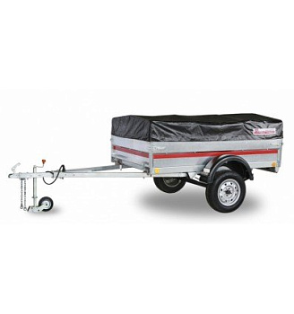 Автоприцеп "Крепыш 2" ОЦ R13. 2*1,26 надст.борт. удл.дышла+опор.кол.дуги+тент0,6