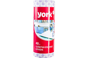 Салфетки вискозные Премиум в рулоне YORK 40шт. (25х40 см)