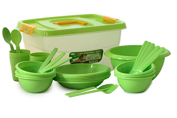 Набор НА ЛУЖАЙКЕ на 6 персон салатовый Набор НА ЛУЖАЙКЕ на 6 персон салатовый