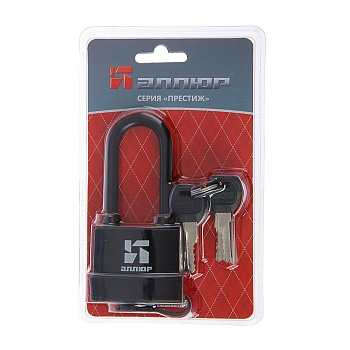 Замок навесной АЛЛЮР ВС1Ч-375ПД влагозащ. 6кл. d8,3мм  дл.дужка