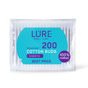 Ватные палочки LURE п/э 200шт