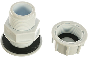 Штуцер (врезка) в бак (емкость) с заглушкой и прокладкой 3/4" (пластик), MP-У