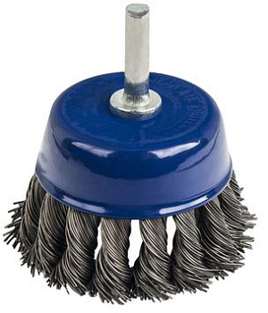 Кордщетка для дрели чашеобразная витая ПРАКТИКА 75 мм, хвост 6мм