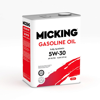 Масло моторное Micking Gasoline Oil MG1 5W30 синт. API SP/RC 4л