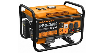 Генератор бенз. CARVER PPG-3600A (LT-168F-1, 2,5/2,8кВт, 220В, бак 15л)