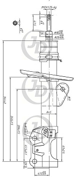 Стойка аморт. JAS0093 HONDA  FIT JAZZ GD1.2 FRONT L