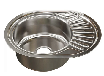 Мойка овал 57х45 (0,6) лев вып 3 1/2 MIXLINE 16 см с сифоном