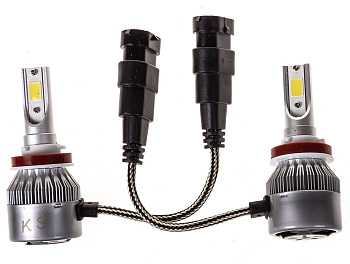 Лампа KS-C6-H11 светодиодная, H11 36W 3800LM, радиатор+вентилятор охлаждения, 2шт, 8V-48V ALRC6H11