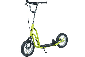 Самокат трюковый NOVATRACK STAMP N1, руч.тормоз V-brake. дропаут, мягкая наклад. на руле, ЛИМОННЫЙ