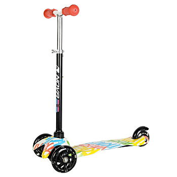 Самокат д/детей Novatrack Disco-kids Graffiti, черный с белым