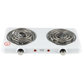 Электроплитка HOMESTAR HS-1109, бел., тэн, 1000 Вт.+ 1000 Вт., 2 конф.