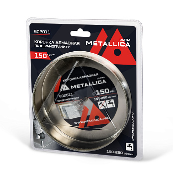 Коронка алмазная METALLICA Ultra 150х70 мм, #46, с сверлом, по керамограниту, плитке