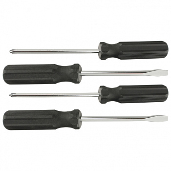 Набор отверток 4шт(SL5x100,6x100, PH1x100,2x100), углеродистая сталь, пластиковая  рукоятка SPARTA