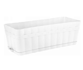 Ящик для цветов "Изюминка" 6л прямоугольный (белый) 